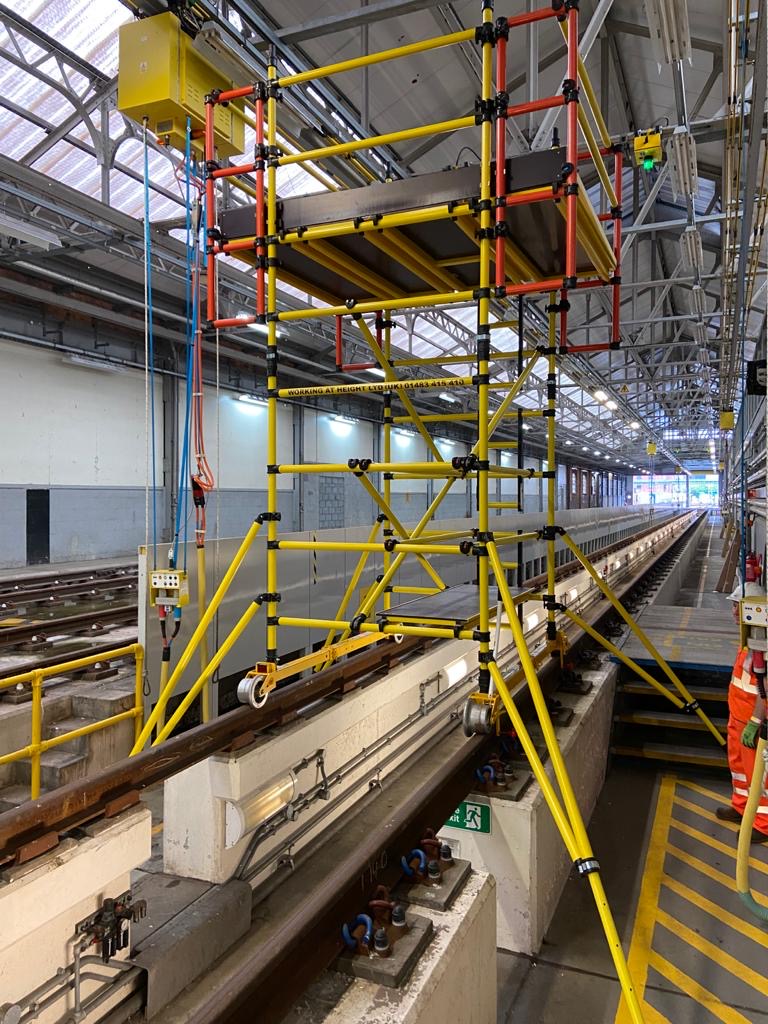 Rail Mounted Cantilever GRP Access Platform Working at Height